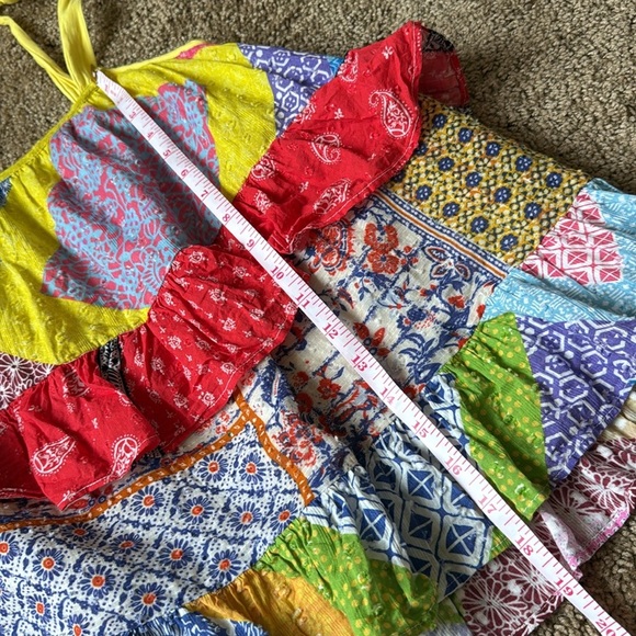 Anthropologie Let Me Be Ruffled Patchwork Flowy Tank Top Blouse - Picture 9 of 9